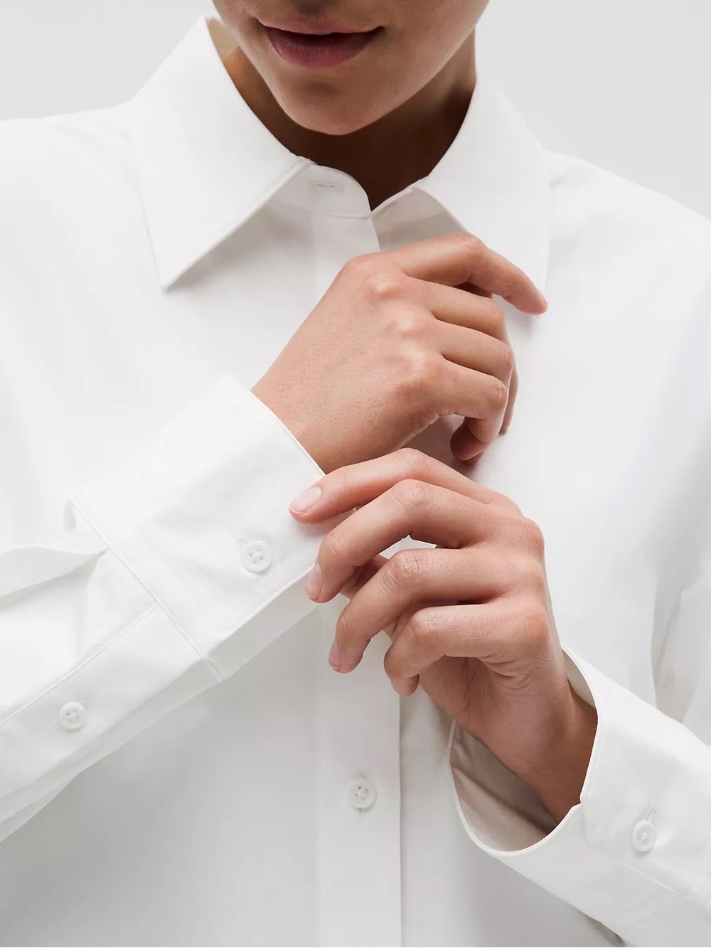 Lululemon White Woven Relaxed Fit Button Up Shirt Large - Picture 5 of 8